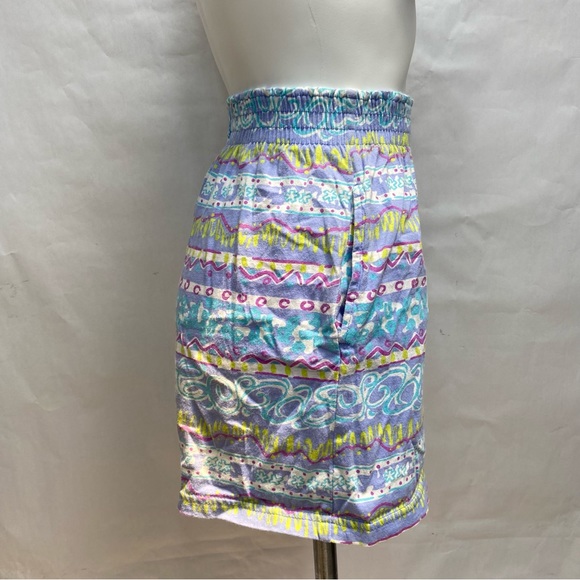 VINTAGE 80s RARE OP OCEAN PACIFIC PRINTED HIGH RISE PULL ON COTTON SHORTS - Picture 9 of 16